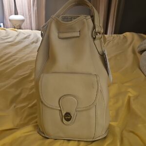 Coach Cream Leather Top-Handle Backpack Purse